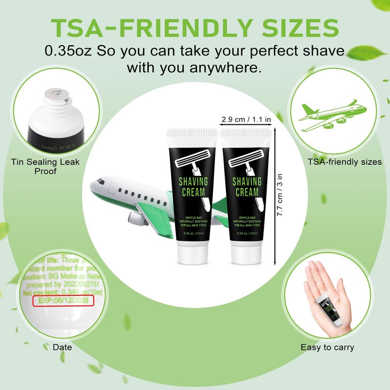 10ml/0.35fl oz Shaving Cream Bulk Travel,Disposable Shaving Cream in Bulk Travel Shave Cream for Homeless Hotel（pack of 150)