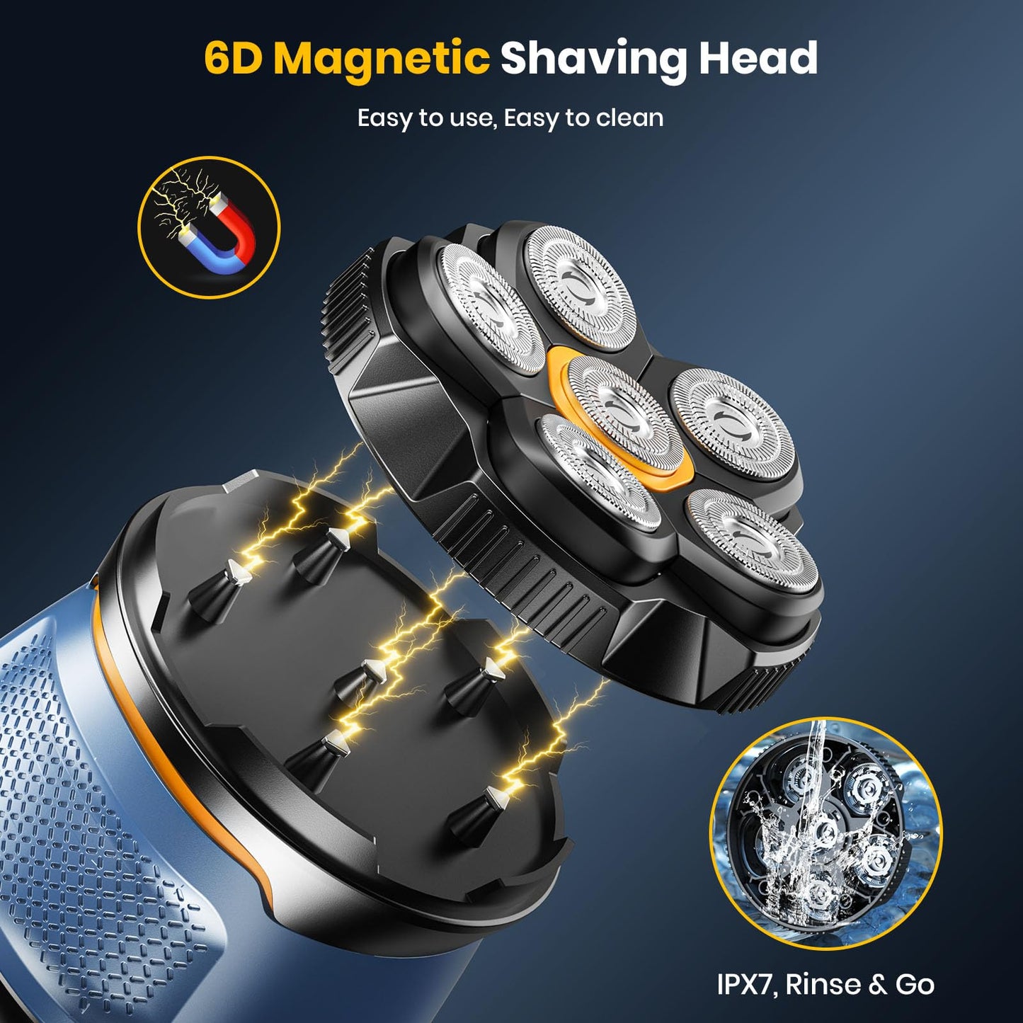 TLMUSE Head Shavers for Bald Men, 2026 Upgraded Magnetic Head Shaver, IPX7 Waterproof Wet/Dry Head Shavers for Men, 2-Speed Mens Head Shaver Bald, Model 372