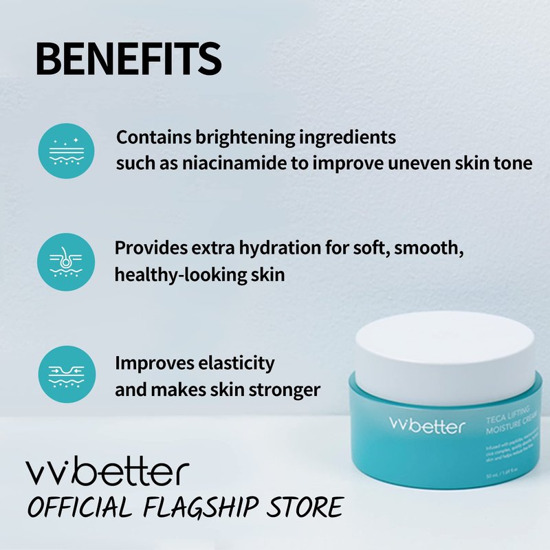 VVBETTER Centella Asiatica Extract Intensive Face Moisturizing Cream, Lifting and Brightening, Adenosine and Niacinamide, Korean Skincare - 1.69 Fl. Ounce