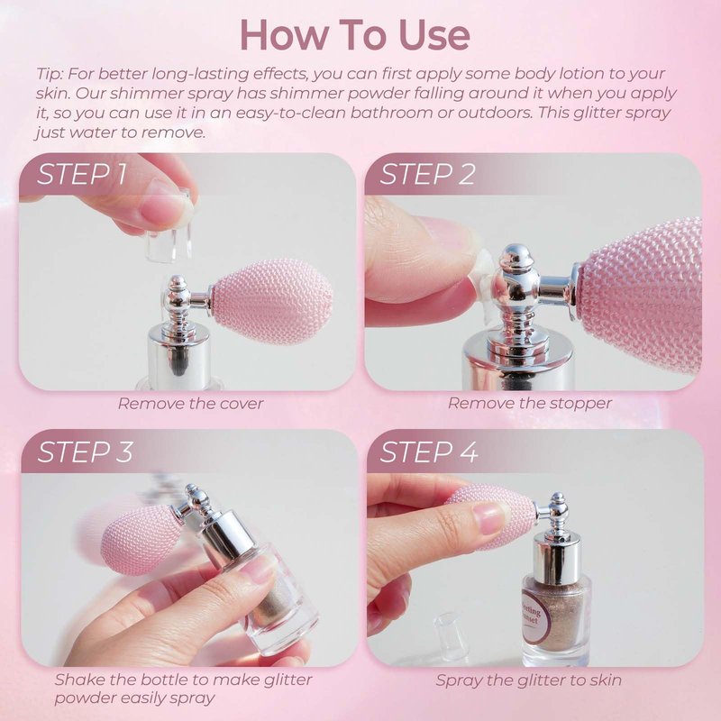 Boko Highlighter Powder Spray, Body Shimmer Spray for Glitter Highlighter Makeup, Glitter High Gloss Powders Body Shimmer Powder for Festival Concert Rave Party Daily Face Sparkle Makeup - Late Autumn