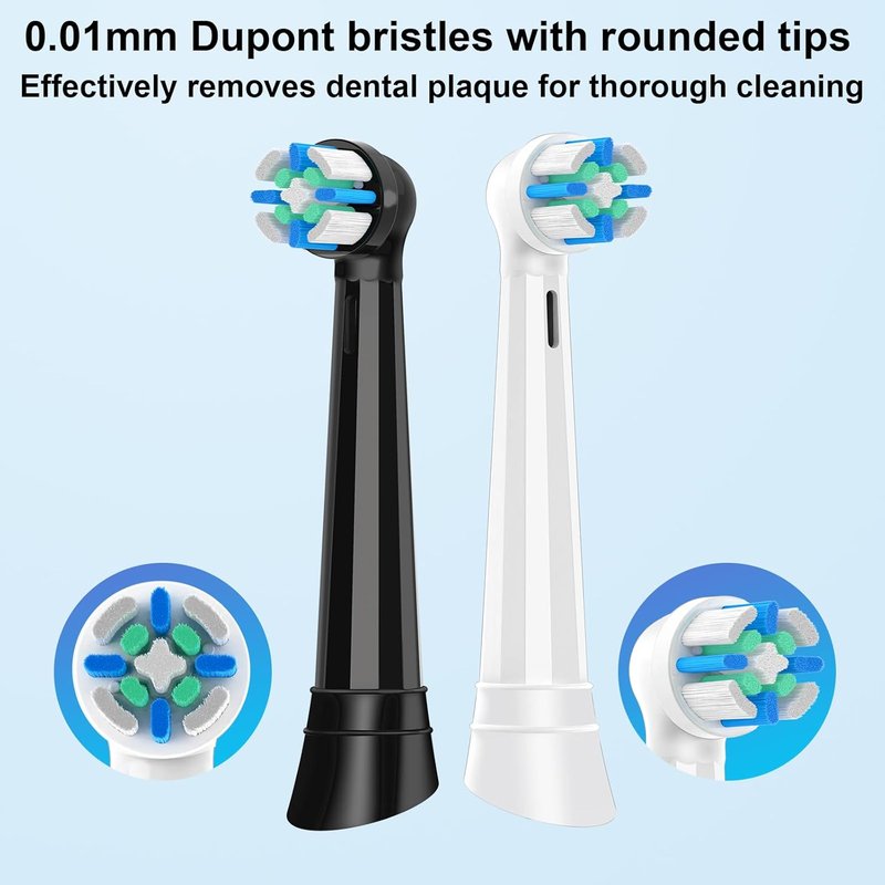 Replacement Brush Heads for Oral-B iO 3/4/5/6/7/8/9/10 | Medium Firm Cross Bristle Design - 10 Pack