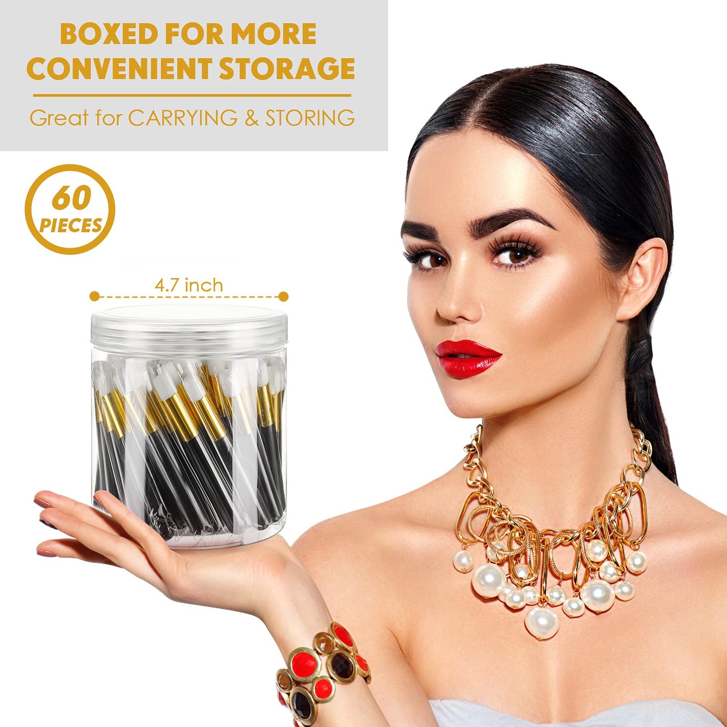 Patelai 60 Pieces Lash Shampoo Brushes with Container, Eyelash Extension Cleansing Brush Nose Pore Cleaning Tool Peel off Blackhead Removing Tool Cosmetic Lash Cleanser Facial Cleansing(Black)