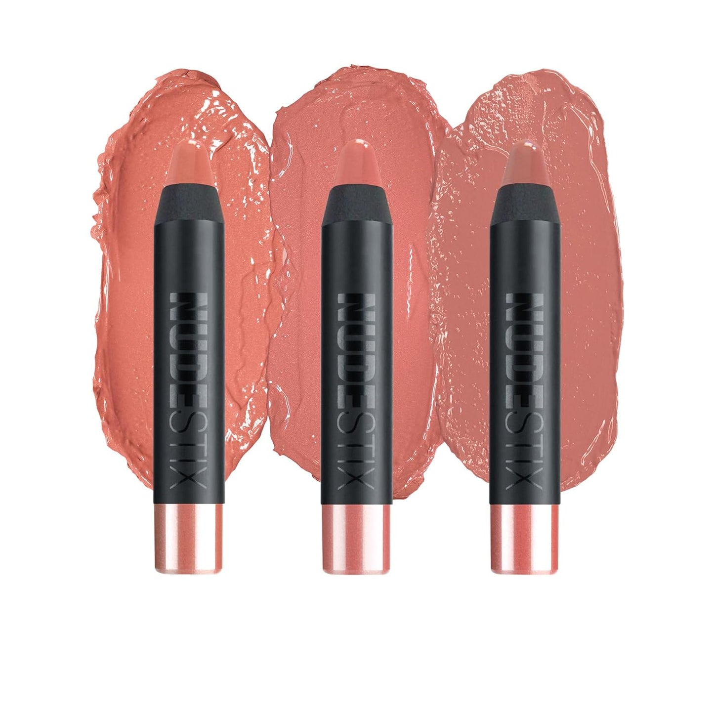 Nudestix Nude Natural Lips Kit - 3-Piece Gel Lip & Cheek Balm Set in Hydrating Nude Shades | Vegan, Glossy Finish