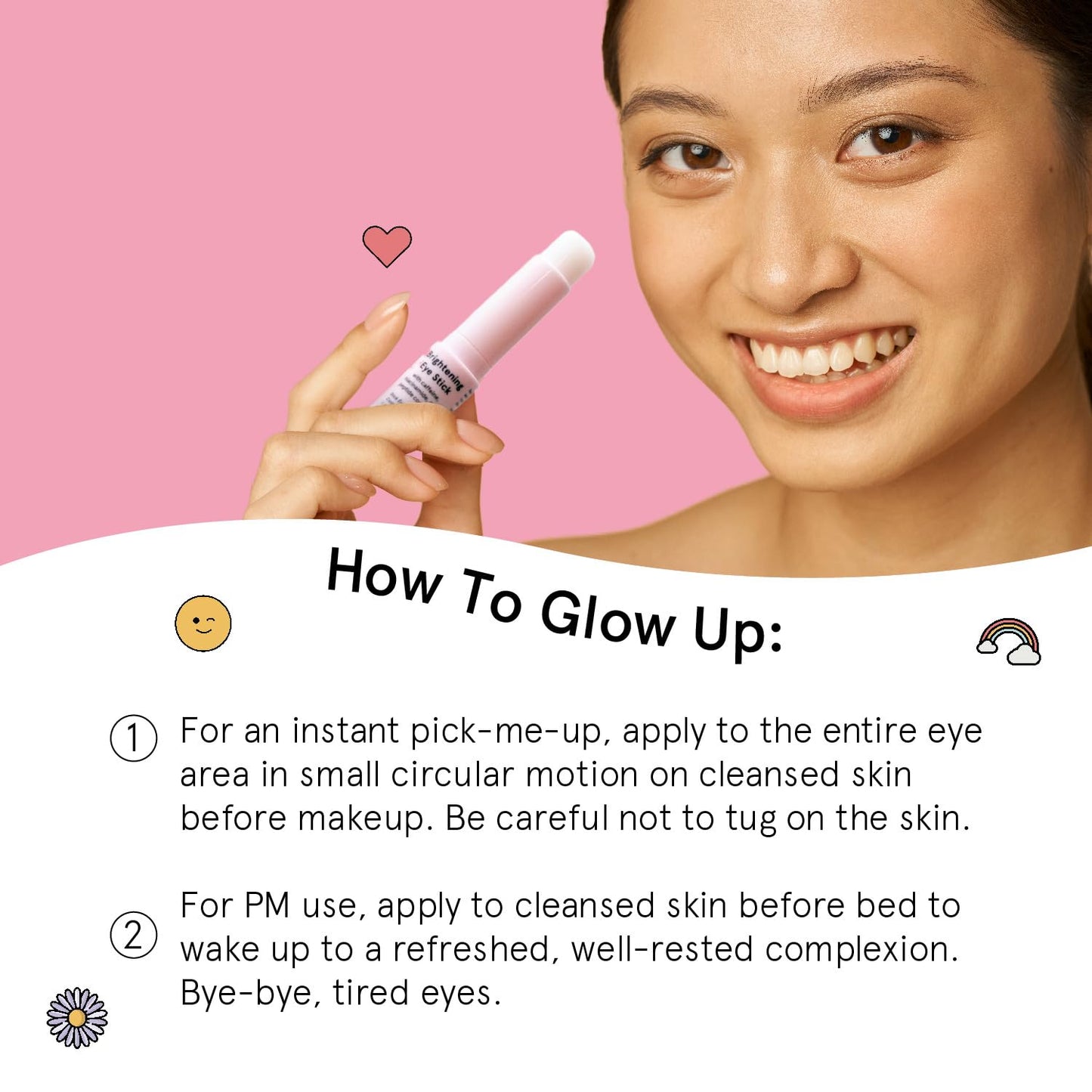 grace & stella Under Eye Brightener Balm Stick - Travel Essentials - Caffeine Eye Cream for Dark Circles, Puffiness, Wrinkles - Vegan Moisturizer Stick with Niacinamide, Hyaluronic Acid (0.13oz/3.5g)