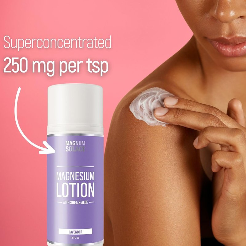 Magnum Solace Magnesium Lotion - Soothing Aloe & Shea Formula | Lavender Scented 8 oz