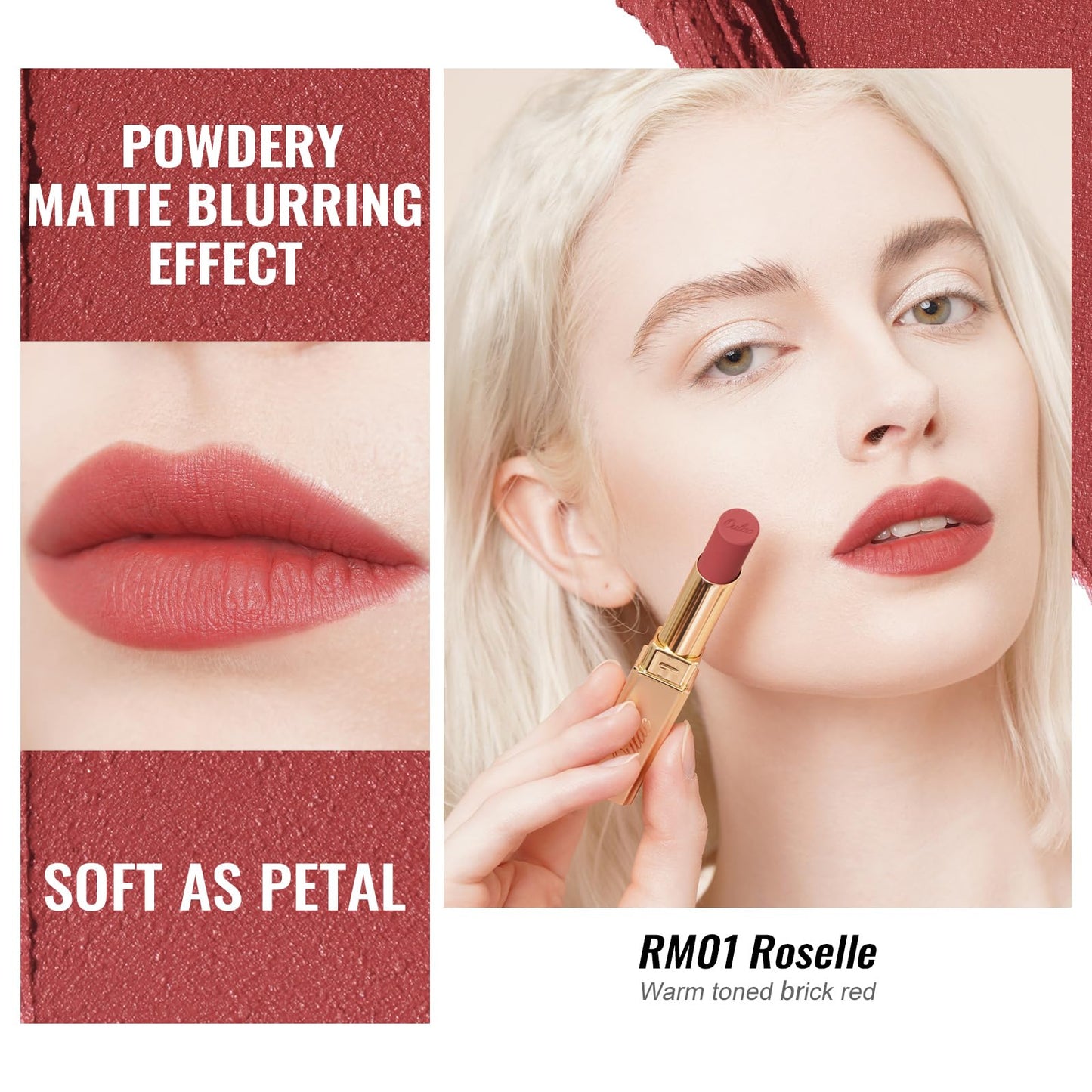 Oulac Nude Matte Lipsticks for Women Set, Silky Velvet Matte Lipstick, Soft Smooth Texture, High Impact Lip Color, Not Dry Lightweight Formula Infused with Vitamin E, Vegan RM02+04+06