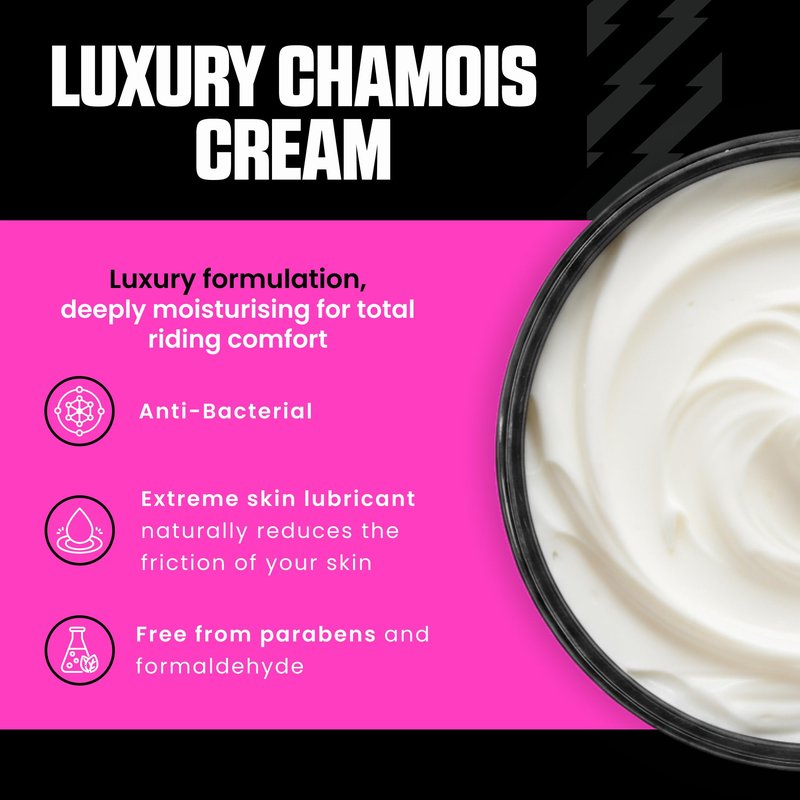 Muc-Off Luxury Chamois Cream Cycling | Anti-Chafing, Moisturizing Formula | Long-Lasting Comfort & Protection | Ideal for Cyclists, Triathletes, and Runners (250 ml (Pack of 1))