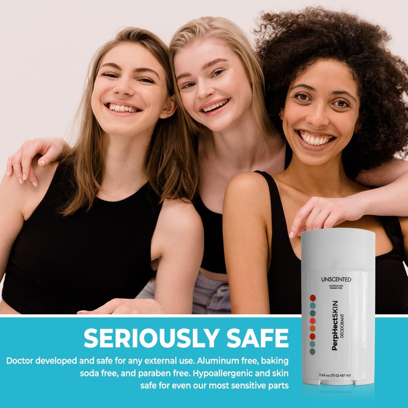 PerpHectSKIN Unscented Deodorant Stick for Women & Men | Aluminum-Free, Paraben-Free | Natural Deodorant with Coconut Oil & Cupuau Butter | Long-Lasting, Skin-Friendly, 2.65 oz