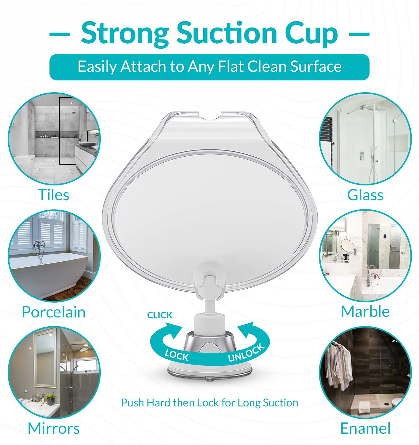 PROBEAUTIFY Fogless Shower Mirror for Shaving - Strong Suction, Razor Holder & 360 Degree Rotation Shower Shaving Mirror - Fog Free Mirror for Shower & Shaving Mirror - Men & Women