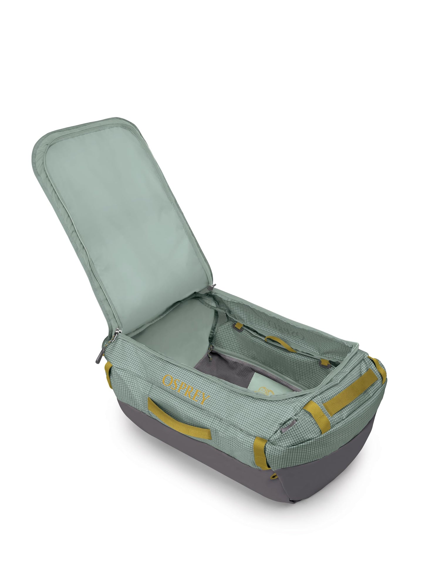 Osprey Transporter 65 Lightweight Travel Duffel Bag - Water Resistant Durable Gear Bag for Men and Women, Frosty Mint