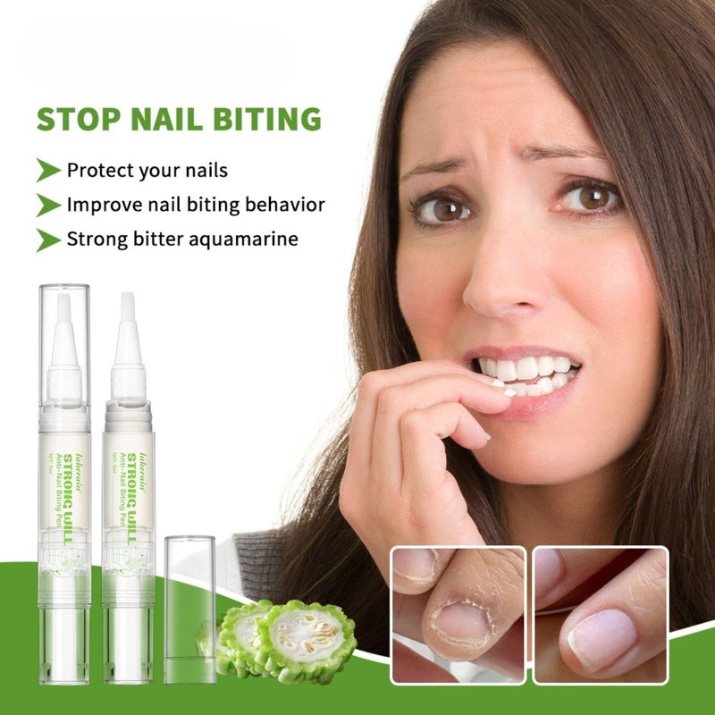 Anti-Nail Biting Pen for Kids & Adults, Bitter Taste Nail Polish, 2-in-1 Nail Hardener & Daily Nail Care, Thumb Sucking Habit Aid