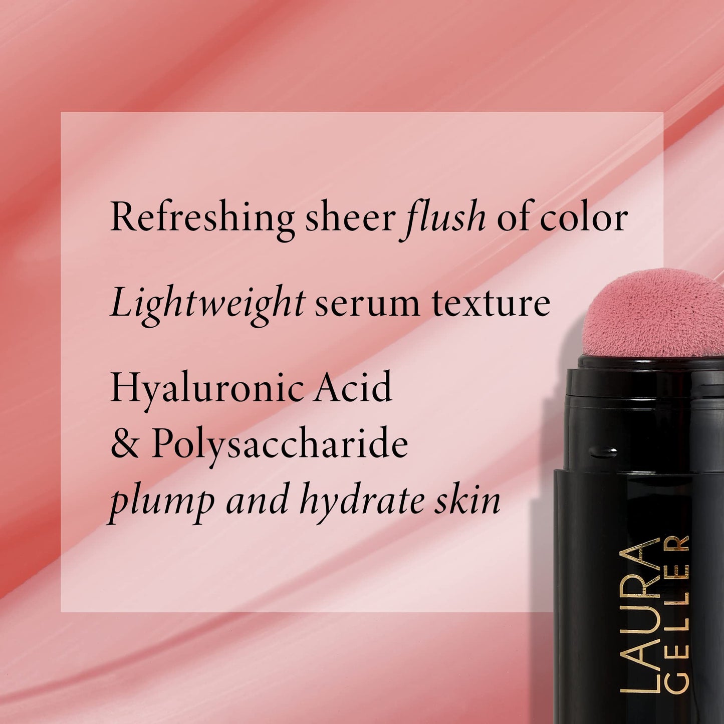 LAURA GELLER NEW YORK Serum Blush Cheek Tint, Practical Pink + Angled Blush Brush