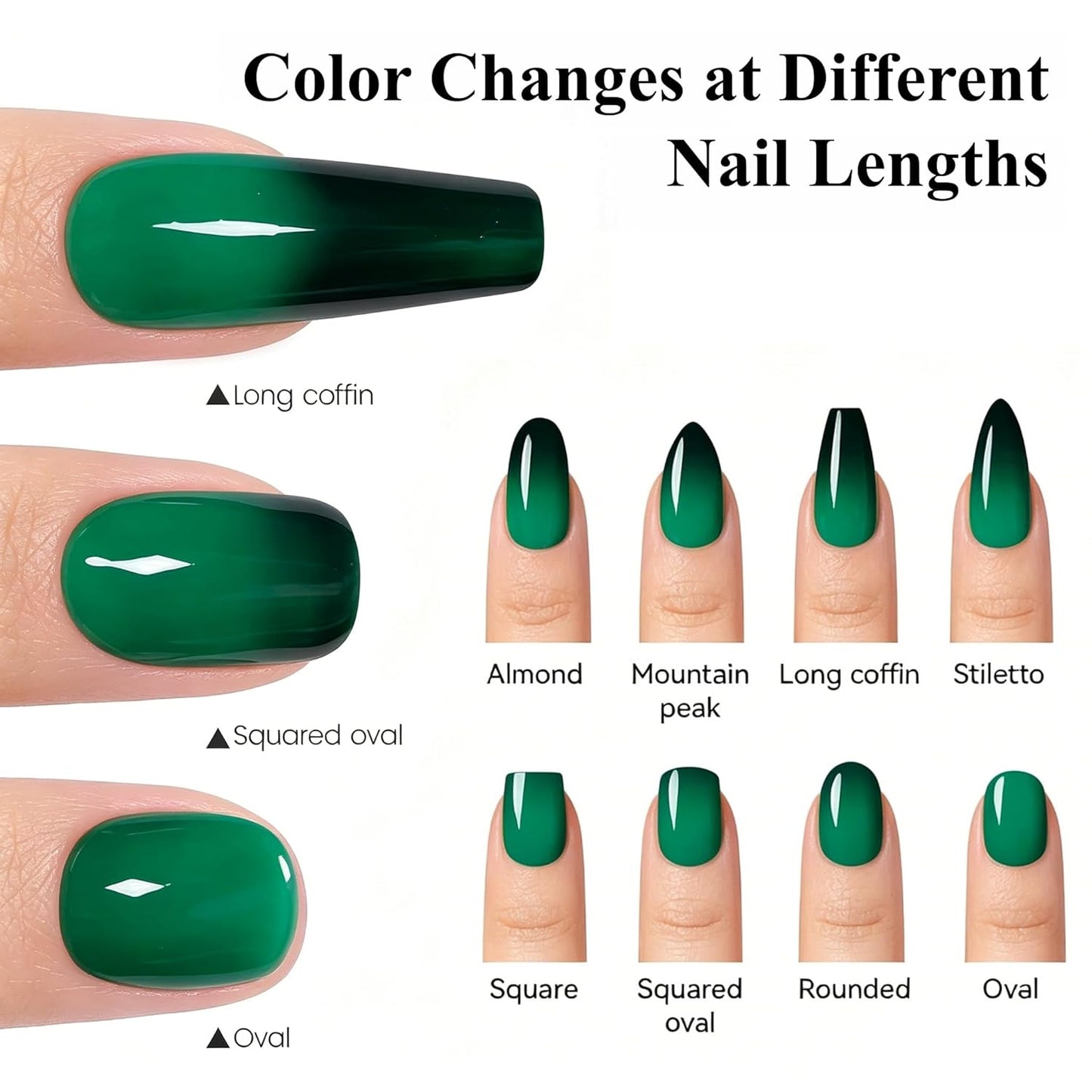 Color Changing Gel Nail Polish Set - 6 Summer Mood Colors | Thermal UV Gel Kit with Base & Top Coat, 8 Pcs 7.5 ml