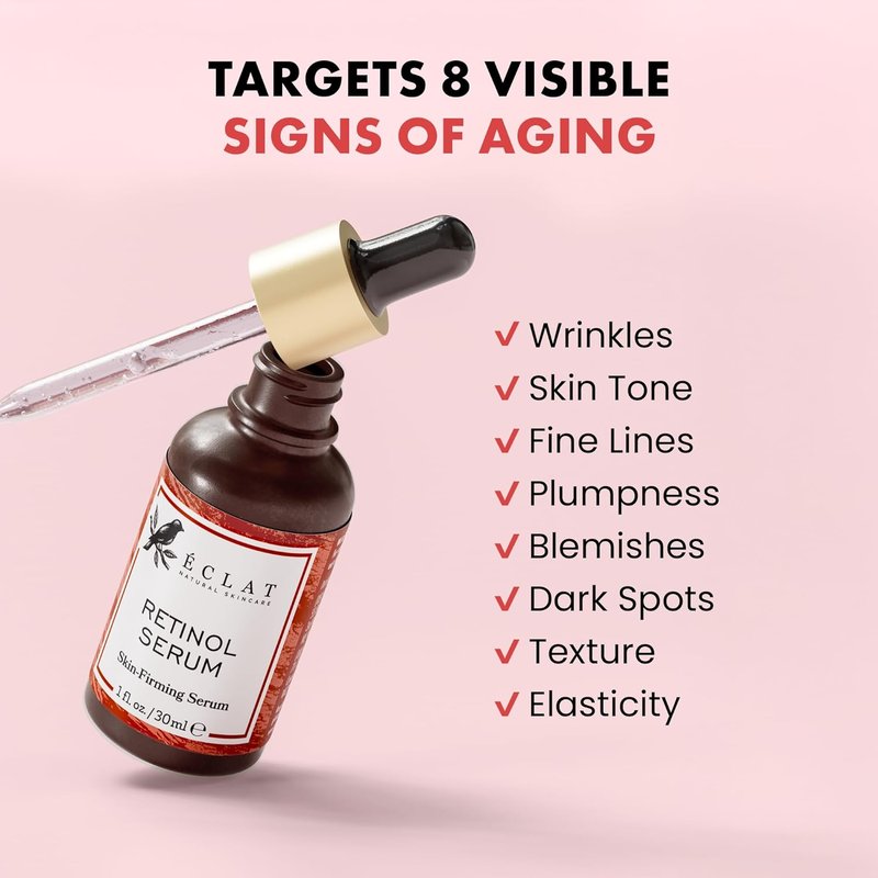Eclat Skincare Renewing Retinol Serum - Anti-Aging Formula with Hyaluronic Acid & Aloe Vera | 1 Fl Oz