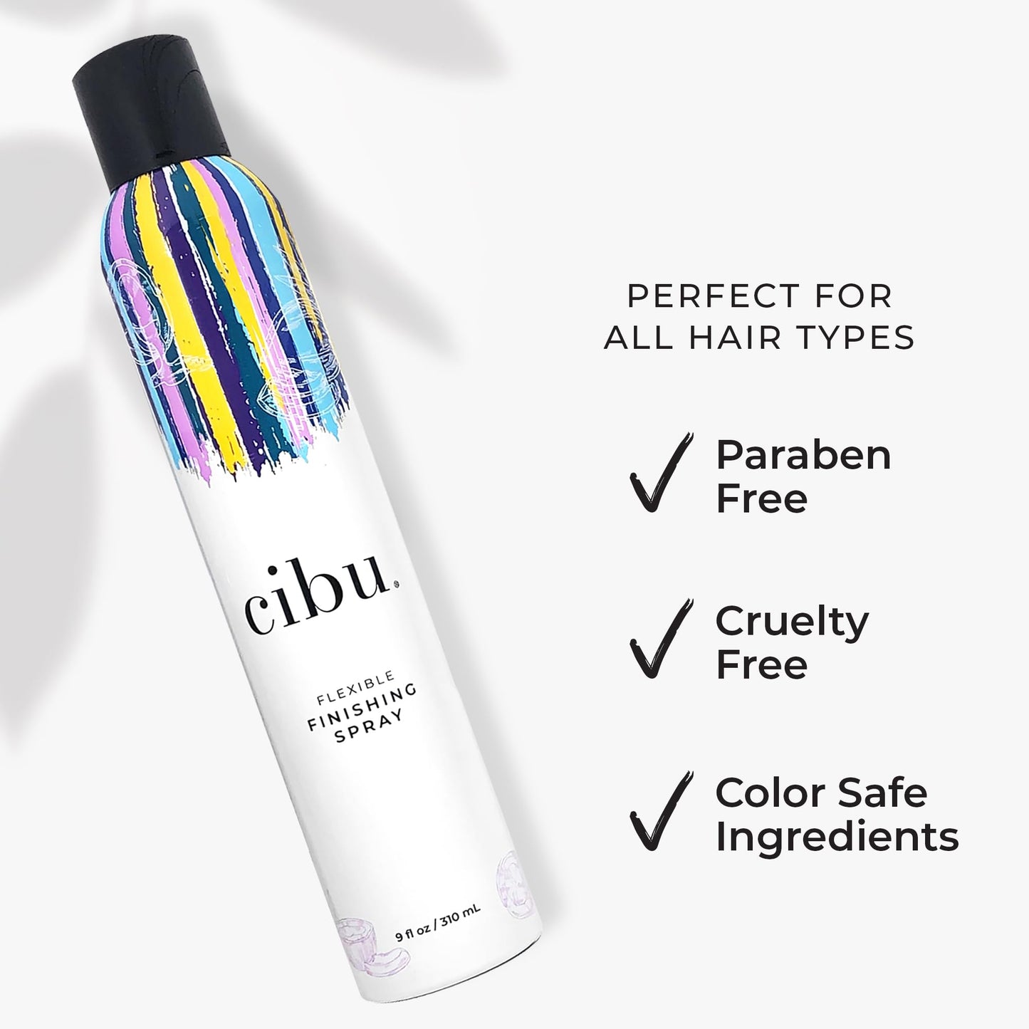 Cibu Flexible Finishing Spray - Humidity-Resistant for Shine and Protection - Long-Lasting Firm Finishing Hold Hair Spray for Heat Styling & Humidity Control w/ Argan and Coconut Oils - 8oz
