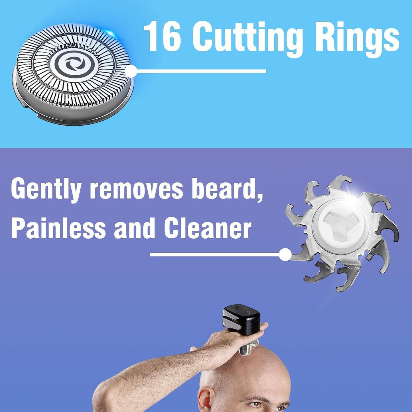 Pitbull Gold Pro Replacement Blades - 16 Pack for Skull Shaver Heads | Precision Cutting Performance