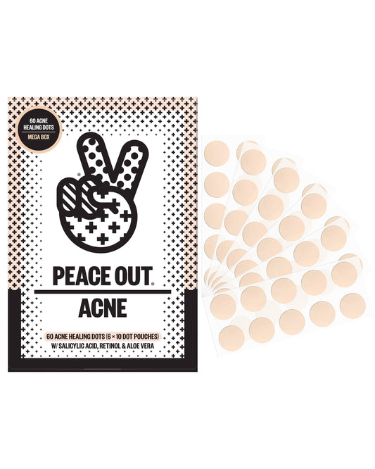 PEACE OUT Acne Healing Dots Hydrocolloid Pimple Patches (60 count)