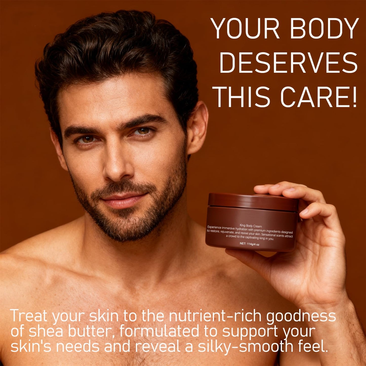 WOJJ Body Butter for Men with Shea & Mango Butters | Daily Moisturizing Cream for Soft Skin | Non-Greasy Formula | 3.52 oz (2)