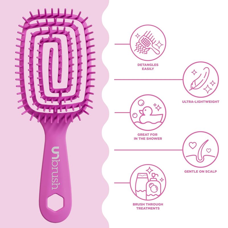 FHI Heat Detangling Brush - Ultra-Flexible Pain-Free Hair Brush with DuoFlex Anti-Static Bristles | Ideal for Tangles & Scalp Massage