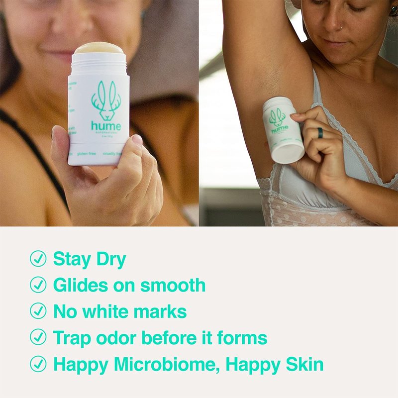 Hume Aluminum-Free Deodorant for Women & Men | Probiotic, Plant-Based, Long-Lasting Moisture Absorber - Desert Bloom, Amber Woods, After Rain
