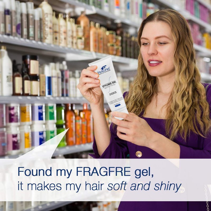 FRAGFRE Hair Styling Gel 8 oz (2-Pack Gift Set) Medium Hold - Fragrance Free Hypoallergenic - Irritation Free Styling Gel for Sensitive Skin - for Men Women Children - Gluten Free Vegan Cruelty Free