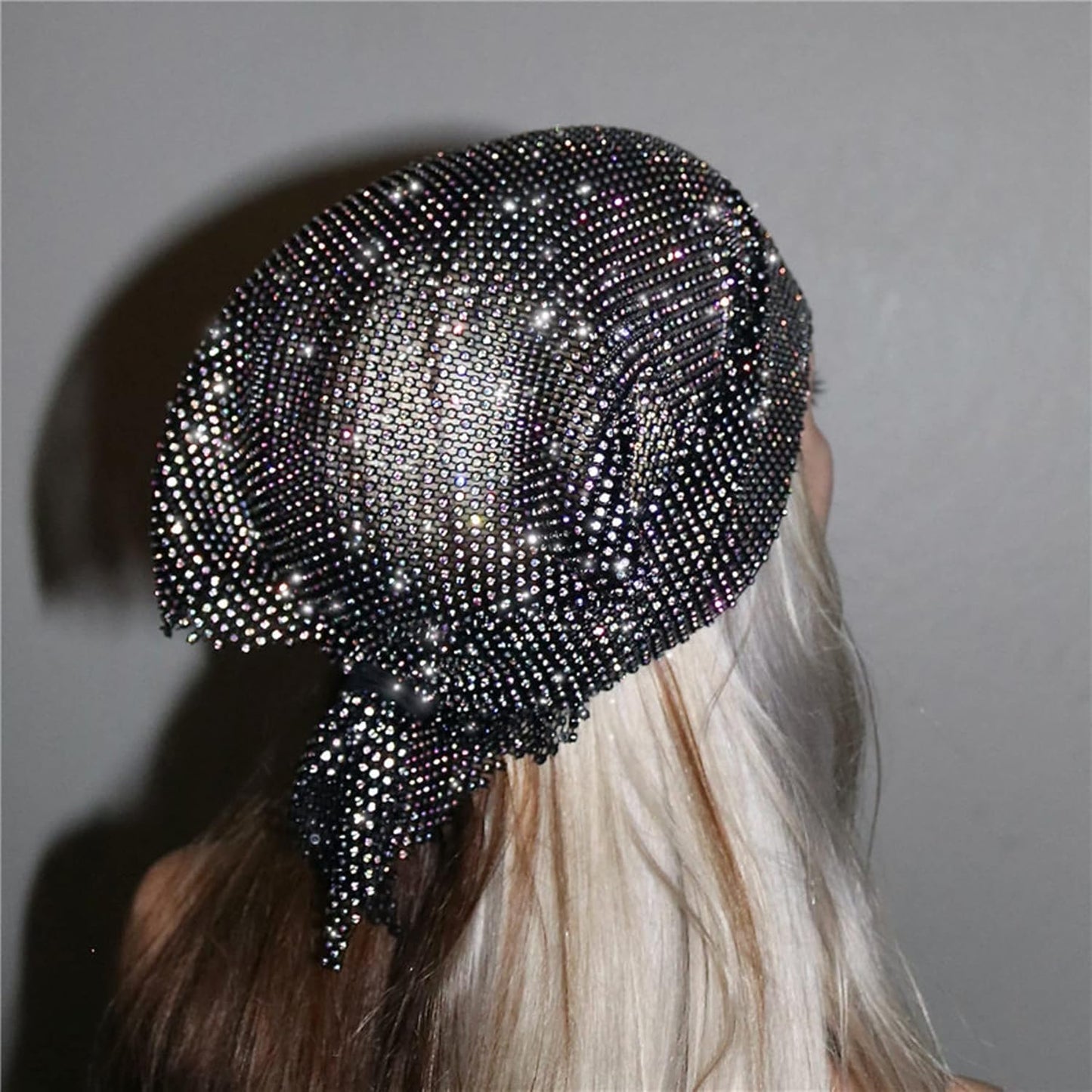 Rhinestone Mesh Headband - Sparkly Crystal Hair Scarf for Parties & Nightclubs | Stylish Turban Bandana