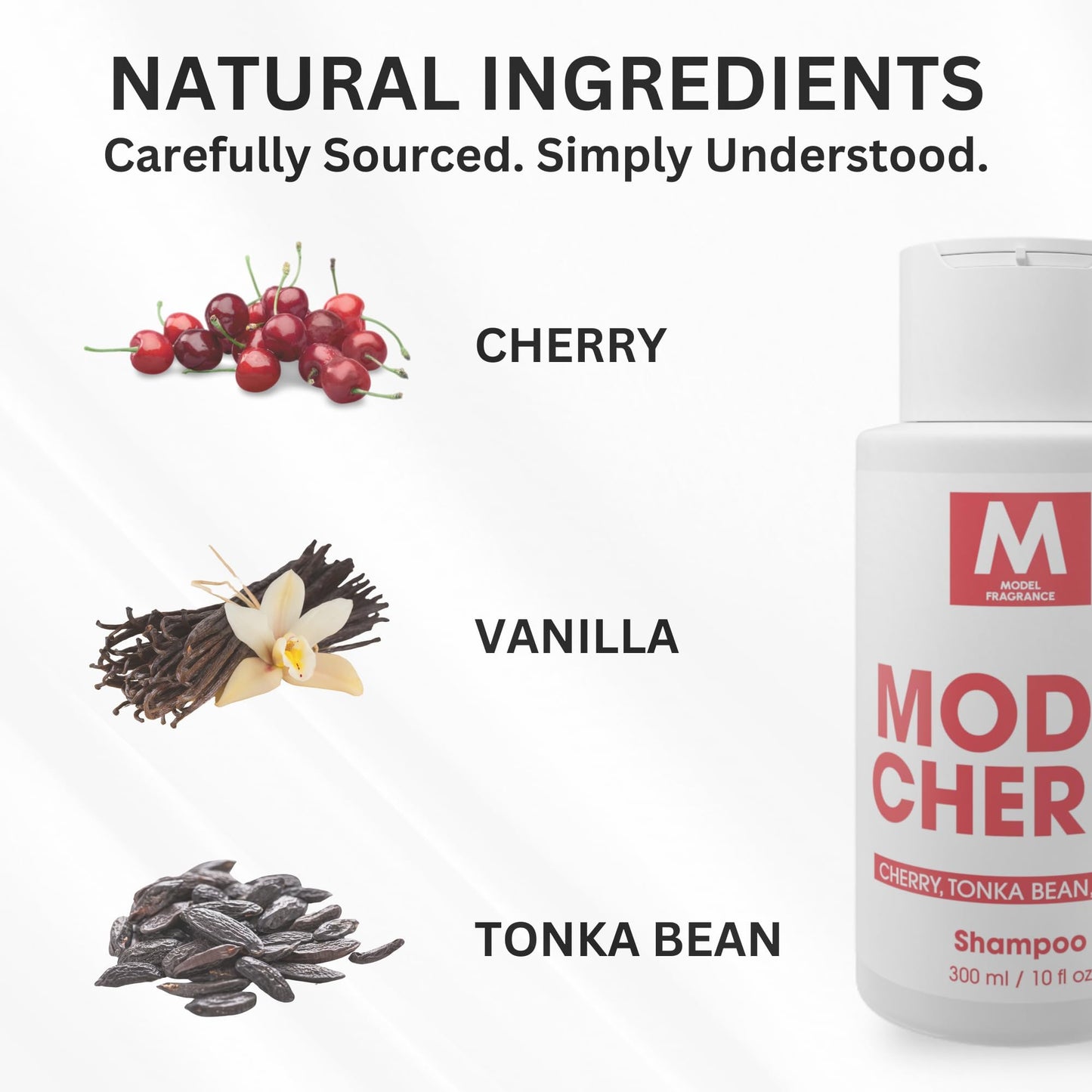 MODELFRAGRANCE Model Cherry Gourmand Shampoo | Cherry, Tonka Bean, and Vanilla Scented | Sulfate Free & Hydrating Shampoo | All Hair Types | Clean, Shiny, Healthy Hair