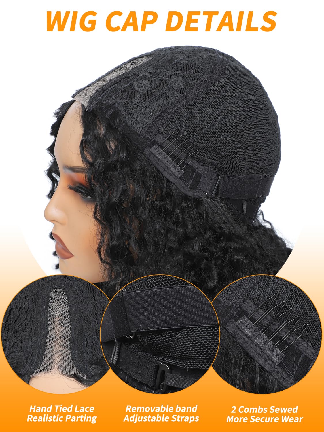 TENACOO Highlight Brown Glueless Curly Wig Dark Brown Mix Light Deep Wave Synthetic Lace Front Wig 24 Inch 4x1 Lace Closure Ombre Brown Long Curly Wigs for Black White Women