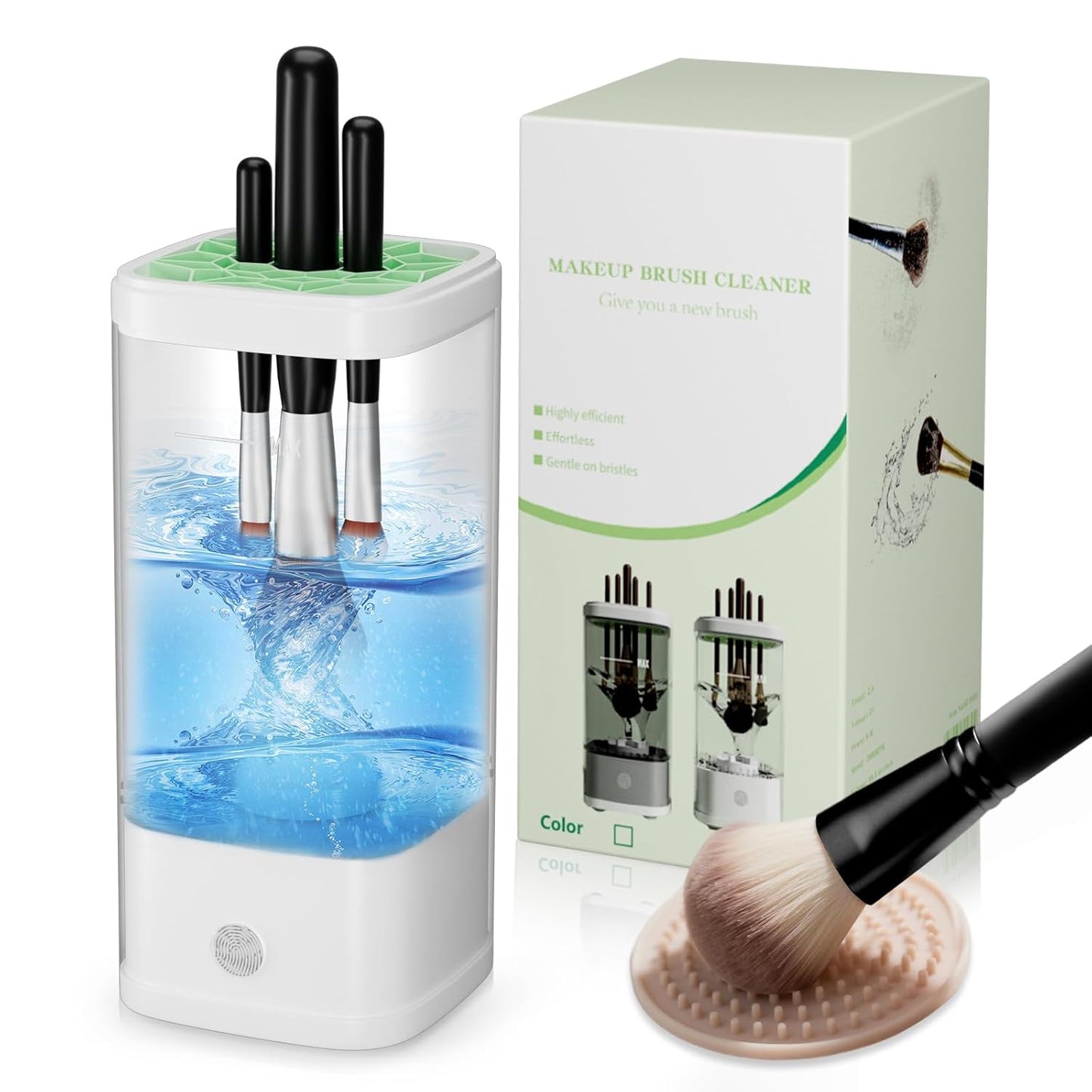 Electric Makeup Brush Cleaner - 9000 RPM Automatic Cleaning Machine | Waterproof for Brushes & Sponges