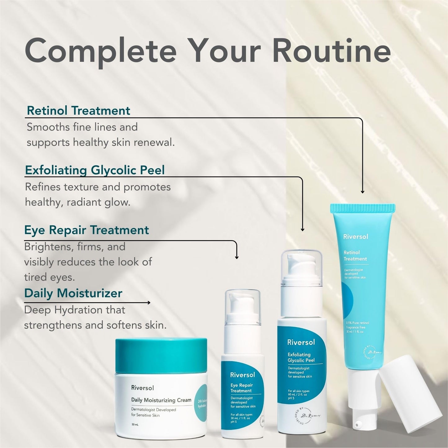 Riversol Rosacea Treatment for Face | Anti-Redness Serum for Sensitive Skin | Calming Redness Relief | Vitamin C & E | Anti-Aging Formula | Fragrance Free | Dermatologist Developed | Made in Canada