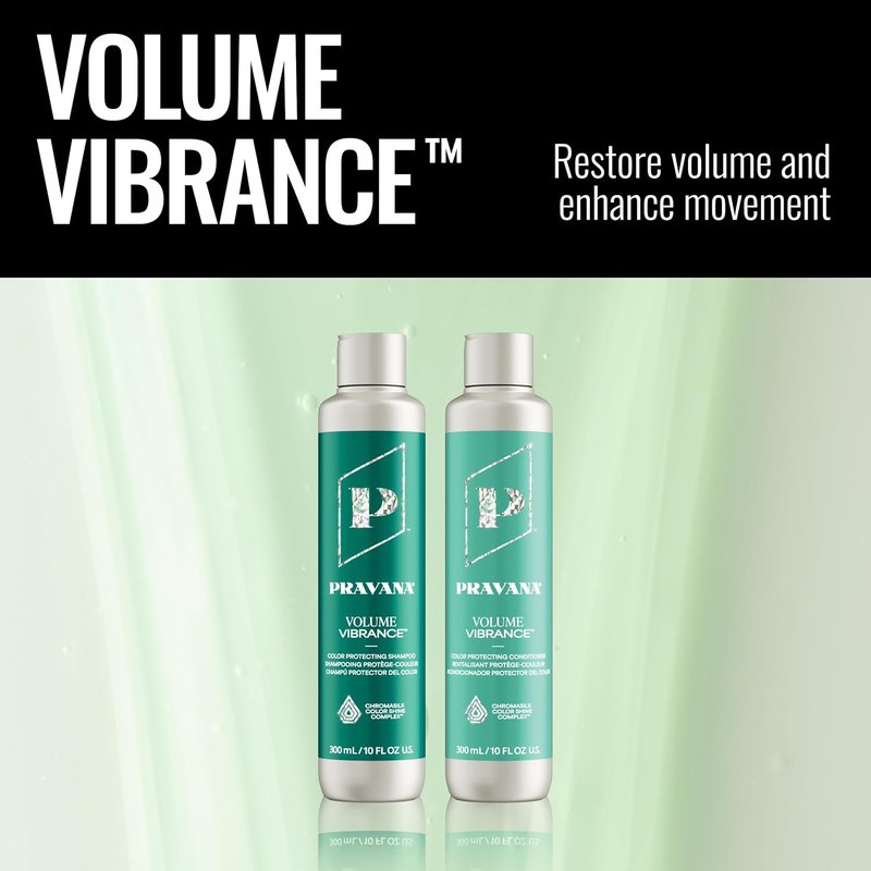 Pravana Volume Vibrance Shampoo - Lightweight Volume & Fullness for Fine Color-Treated Hair | Strengthens & Reduces Breakage | Vegan