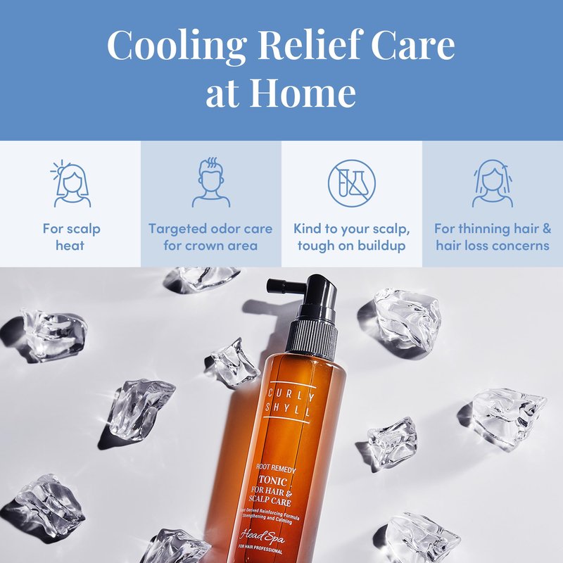 CURLYSHYLL Root Remedy Scalp Tonic | Scalp Cooling & Comfort Care with Botanical Extracts | Lightweight Daily Scalp Essence | 100ml