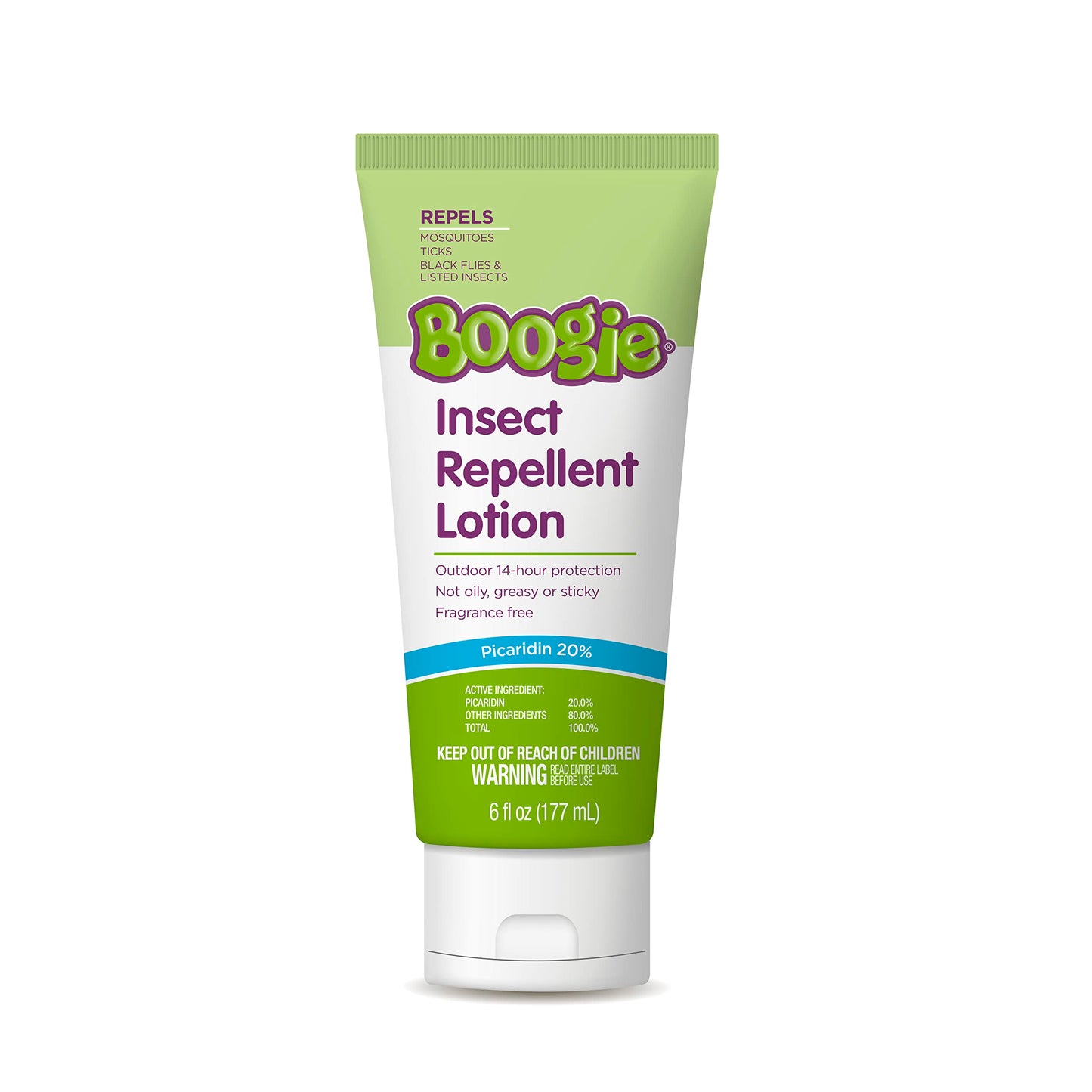 Boogie Insect Repellent Lotion for Mosquitoes, Ticks & Flies - 6 fl oz - DEET Alternative Mosquito Repellent - Up to 14-Hour Protection - Fragrance-Free