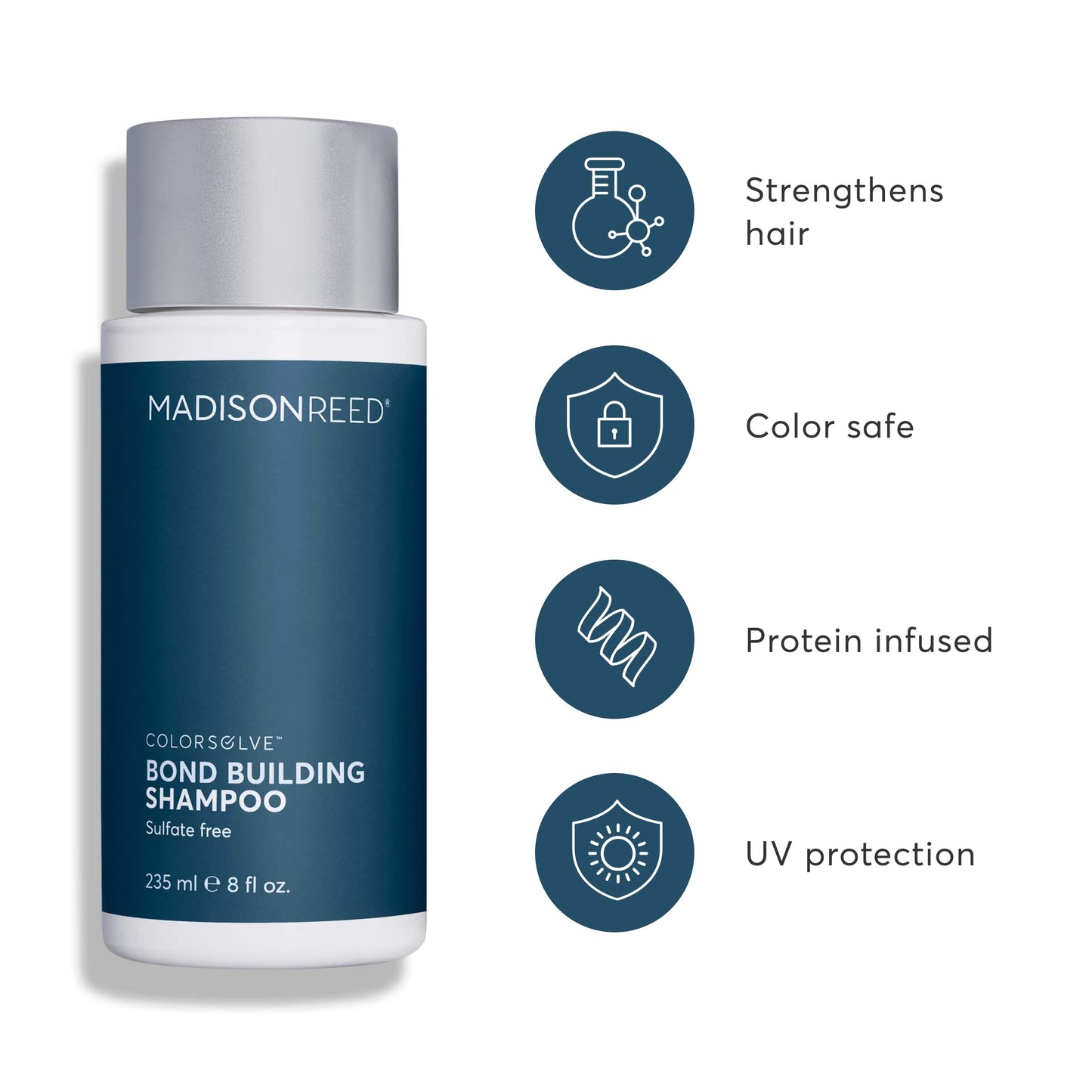 Madison Reed ColorSolve Bond Building Shampoo – Sulfate-Free Hair Repair Shampoo for Damaged, Breakage-Prone & Color-Treated Hair, Strengthens & Reduces Breakage, 8 Fl Oz