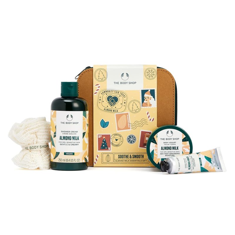 Soothe & Smooth Almond Milk Essentials Gift Set - Hydrating Vegan Skincare for Dry, Sensitive Skin | 4-Piece Set