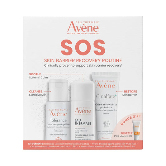Avène SOS Post-Procedure Recovery Care Kit - Optimal Relief for Compromised, Hypersensitive Skin
