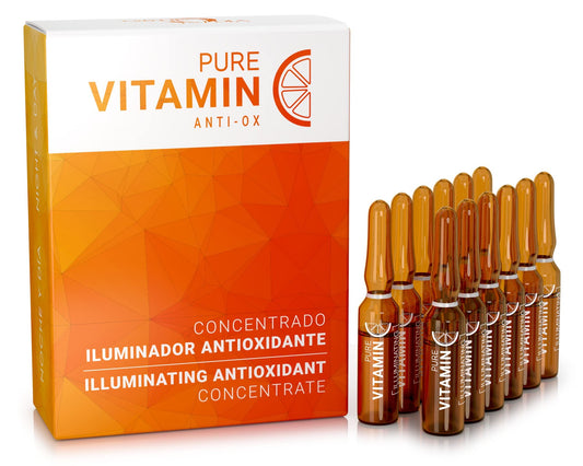 Noche Y Dia Vitamin C Ampoule Oil - Anti Aging Face Moisturizer Serum with Ascorbic Acid - Hydrate and Firm Skin - Boost Collagen - 12 x 2mL (.07 fl oz)