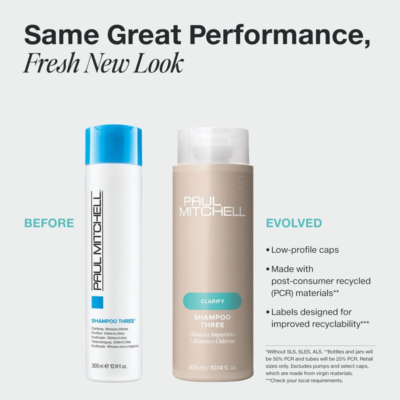 Paul Mitchell Shampoo Three, Clarifying, Removes Chlorine, For All Hair Types, 10.14 fl. oz.