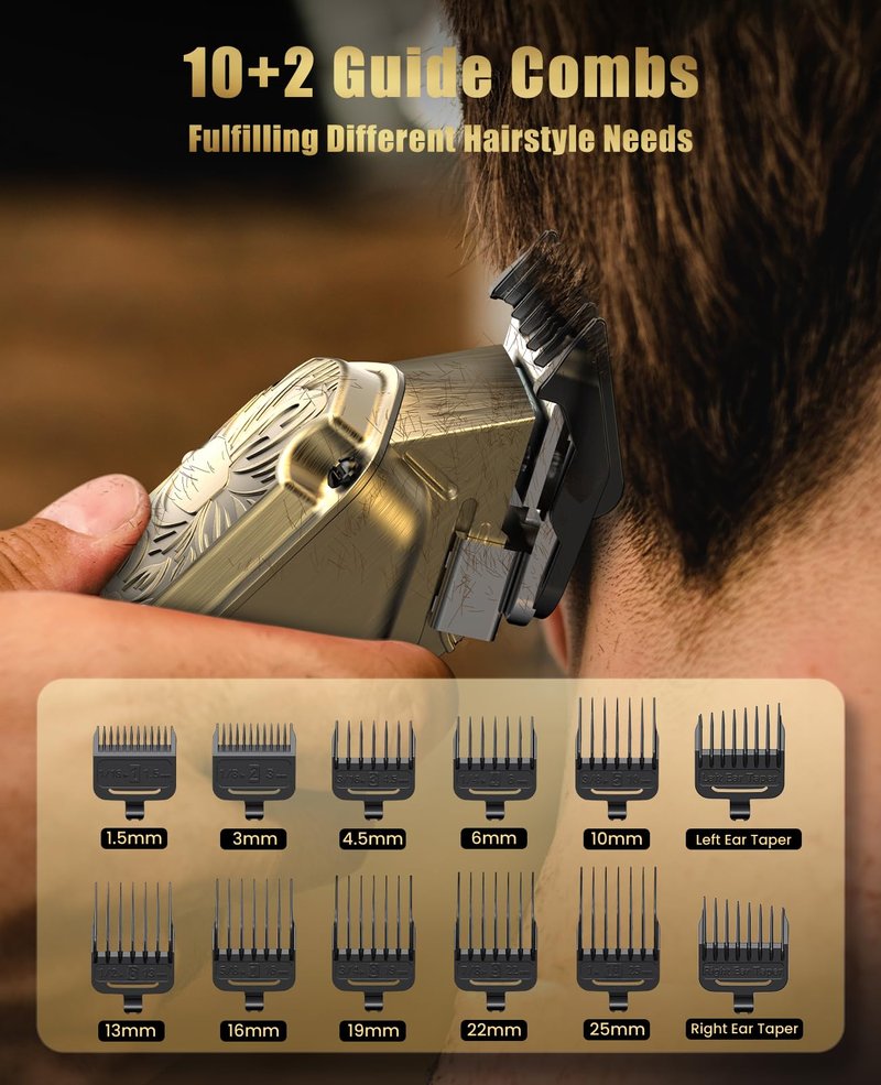 Jack & Rose Cordless Hair Clippers, Mens Hair Clippers, Wireless Clippers for Men, Barber kit Professional Clippers for Men