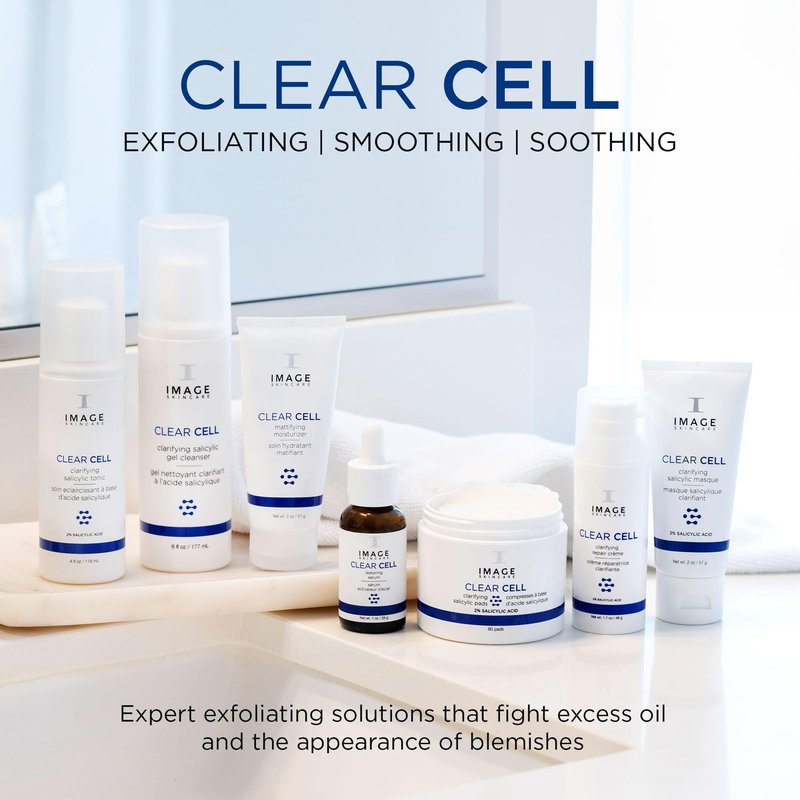 IMAGE Skincare, CLEAR CELL Clarifying Repair Crème, Facial Night Cream Gel Moisturizer for Oily Prone Skin, Discovery Size 1 oz