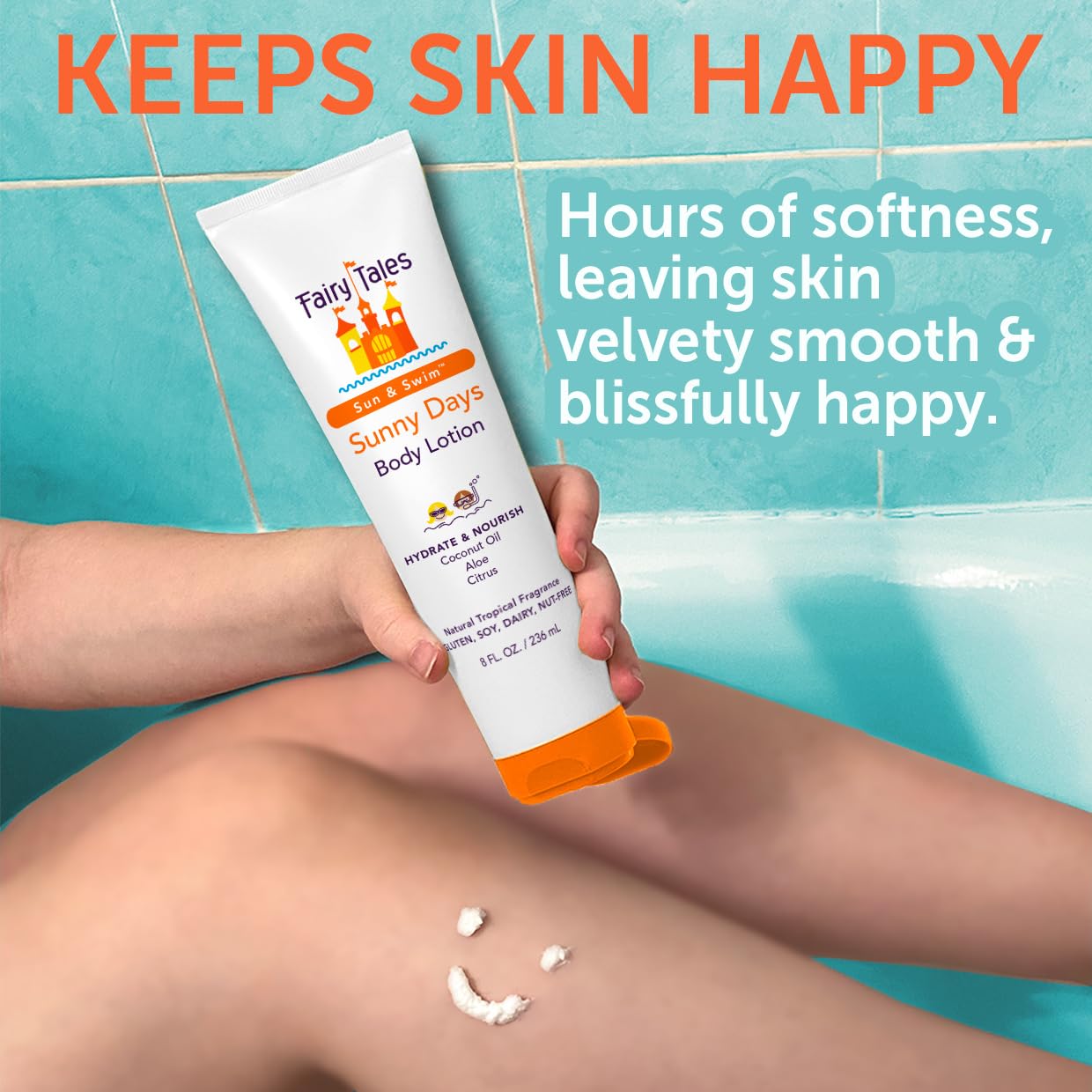 Fairy Tales Sun & Swim After Sun Lotion for Kids - Soothing After-Sun Care with Aloe & Coconut Oil - Hydrates & Nourishes Sun-Drenched Skin - 8 oz