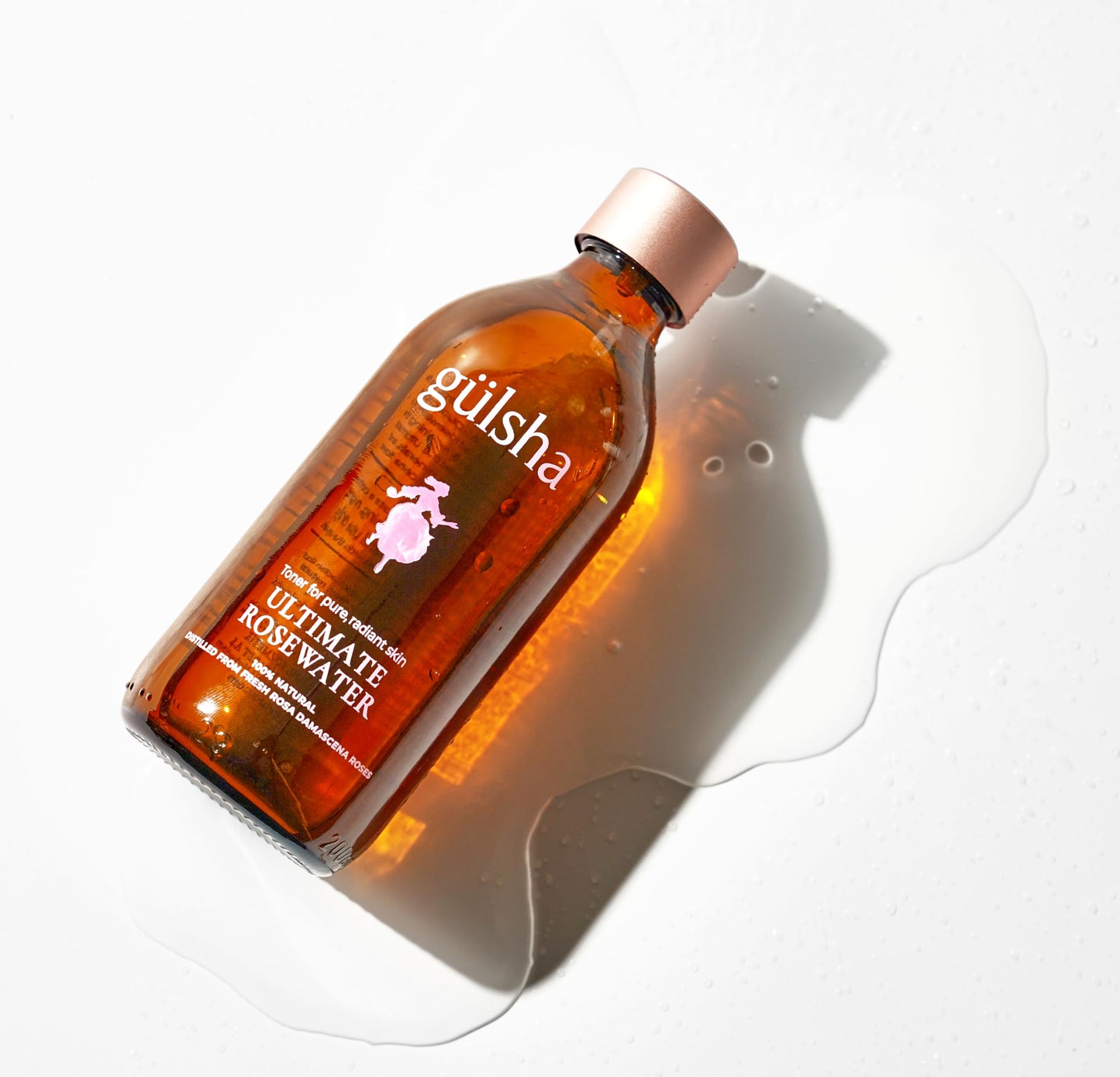 GULSHA ULTIMATE ROSEWATER, Natural Rosa Damascena Flower Water, Cleanses, Nourishes and Tones Skin, Restores Radiance to Your Skin, Free from Chemicals, 100% Natural Glow Rose Essence, 200ml/6.76fl oz