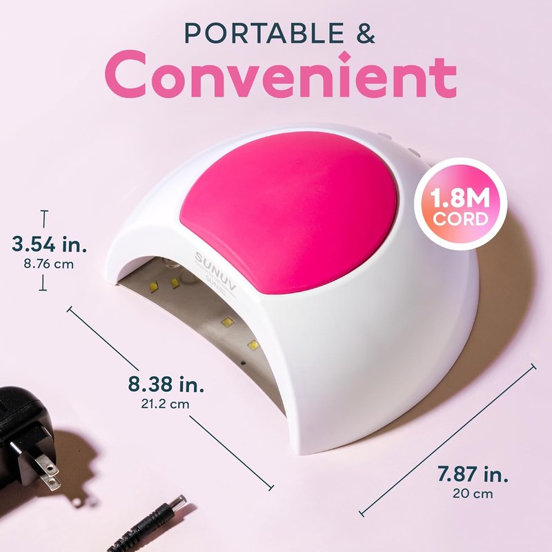 SUNUV UV LED Nail Lamp - Professional Nail Curing Light with 4 Timer Settings | Compatible with All Gel Polishes, Rose Color