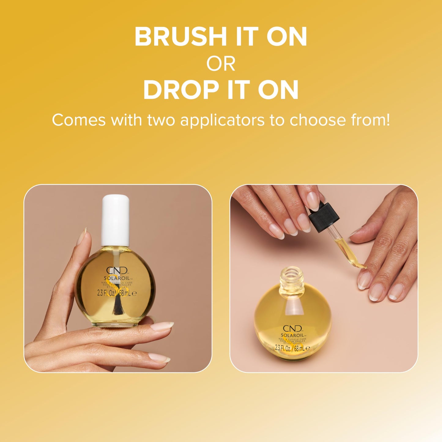 CND SolarOil Cuticle Oil, Natural Blend Of Jojoba, Vitamin E, Rice Bran and Sweet Almond Oils, Moisturizes and Conditions Skin, Pack Of 1, 2.3 oz.