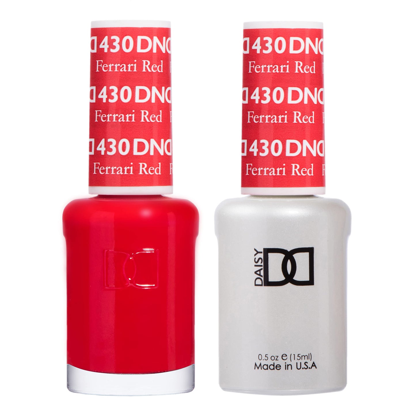 DND Gel Polish Set - 1 each of Red Gel Polish and Red Nail Polish, 430 Ferrari Red, 0.5 Fl Oz