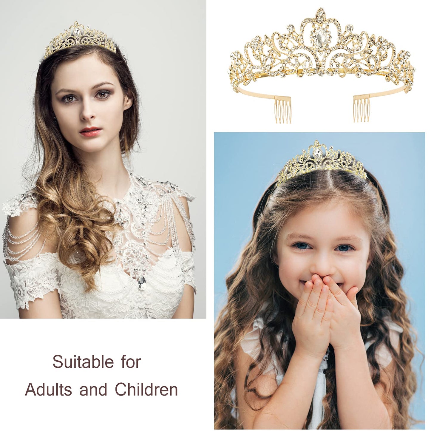 VELSCRUN Crown for Men and Women, Tiara for Women Birthday, Happy Birthday Tiara and Sash Set