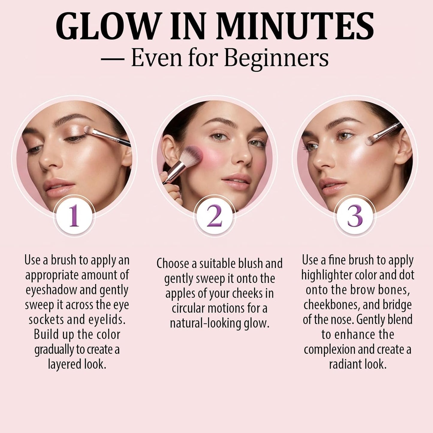 Eye & Cheek Glow Palette - 4-in-1 Eyeshadow, Highlighter, Blush & Contour Makeup for All Skin Tones | Long-Lasting Radiant Finish