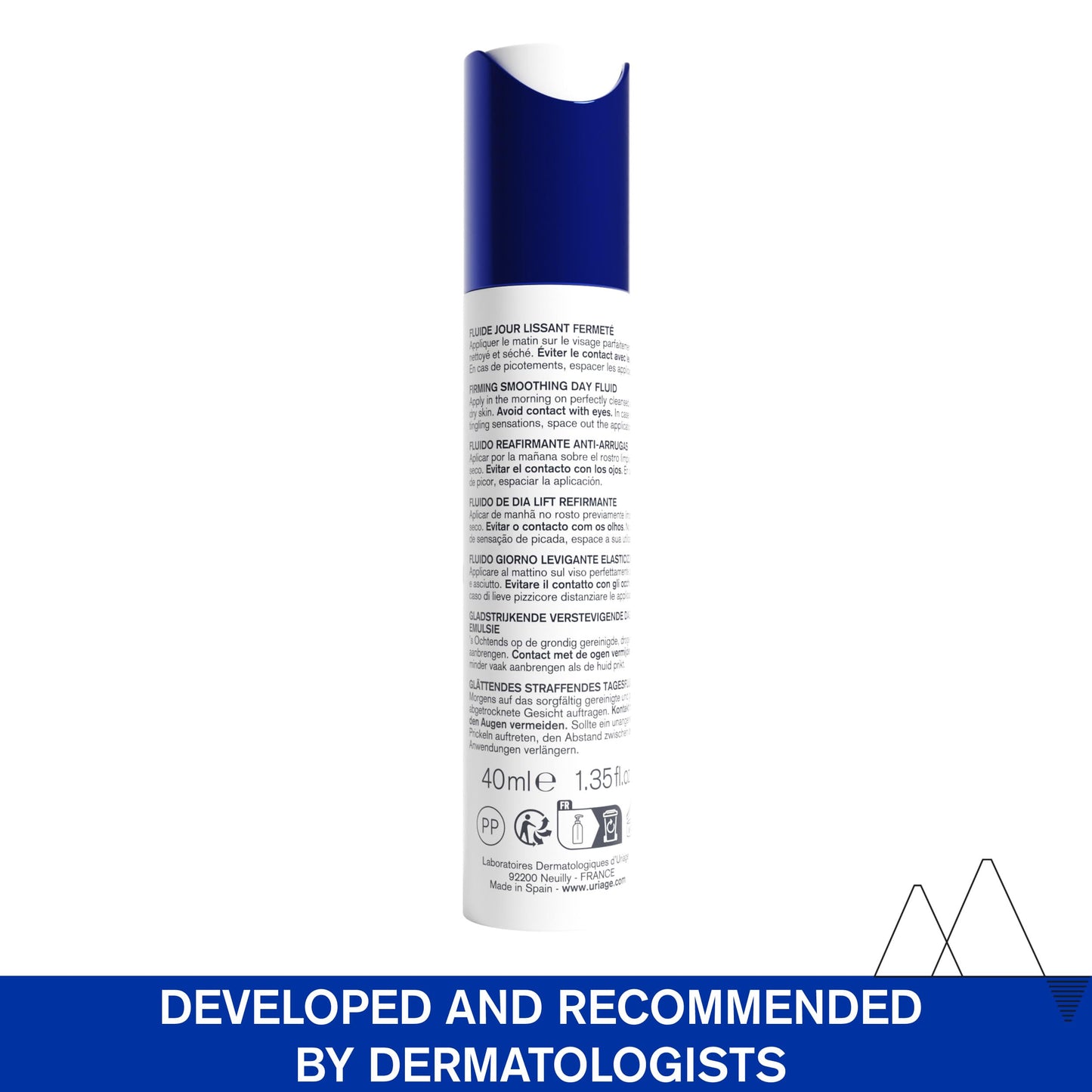 Uriage Age Lift Firming Smoothing Day Fluid, Anti-Aging Fluid with Retinol, Hyaluronic Acid & Rose Fruit Extract that Reduces the Appearance of Fine Lines and Wrinkles