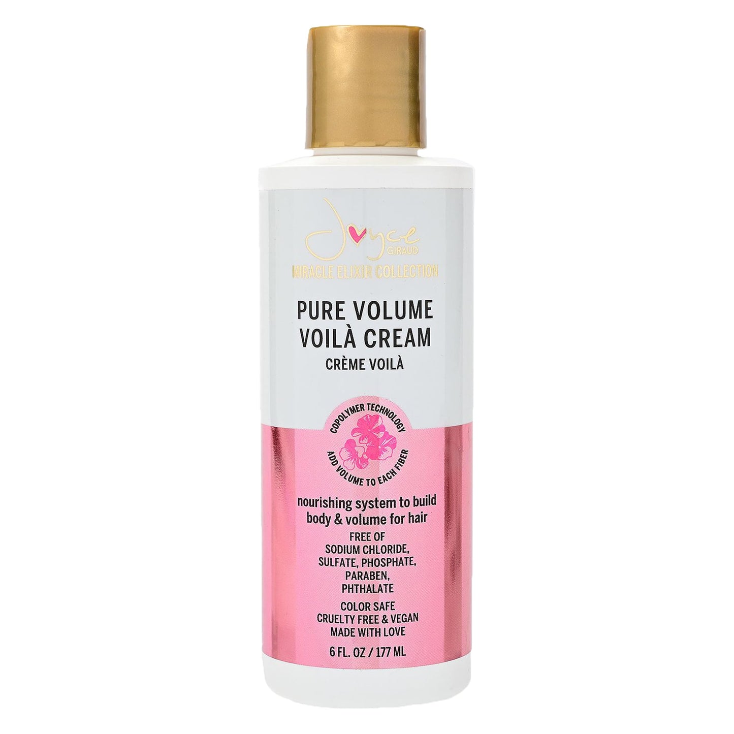Miracle Elixir Collection Joyce Giraud Pure Volume Voilà Cream, Builds Body & Volume, Nourishing & Lightweight, 6 Oz