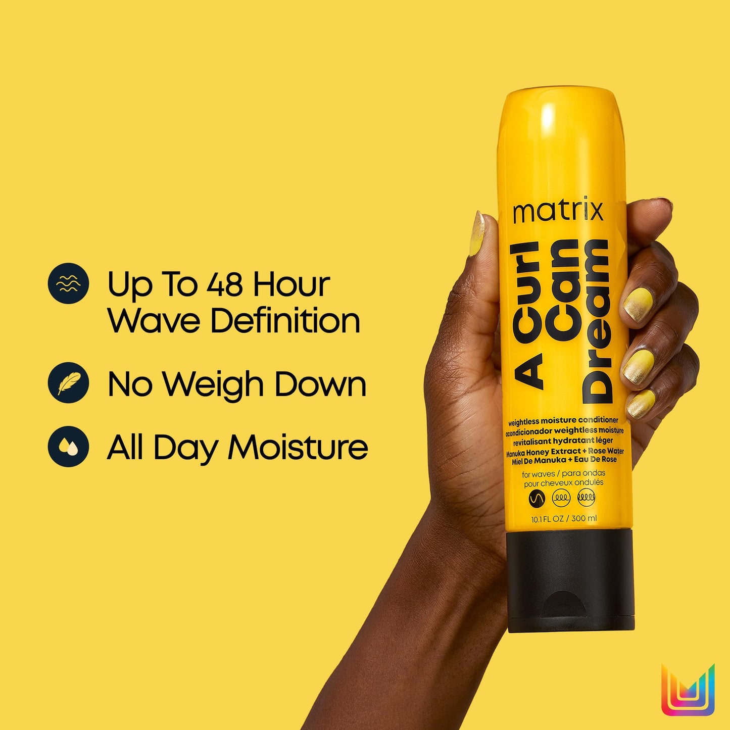 Matrix A Curl Can Dream Weightless Moisture Conditioner| For Wavy Hair | All Day Frizz Control | With Manuka Honey Extract and Rose Water | Silicone Free | Luxury Salon Conditioner